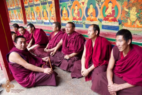 Monks sitting at Tashilungpo